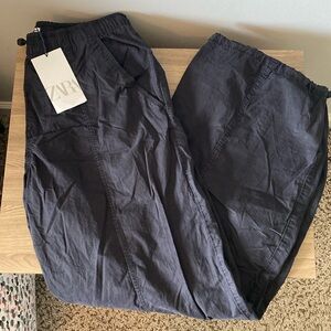 NWT black Zara Parachute Pants